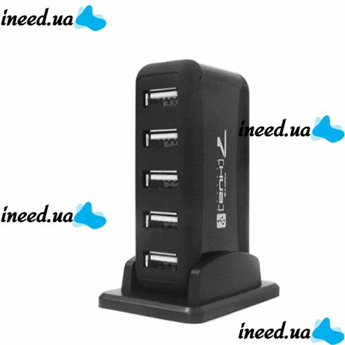 Вертикальний USB хаб HUB 2.0 Tomtop на 7 портів розгалужувач подовжувач від мережі