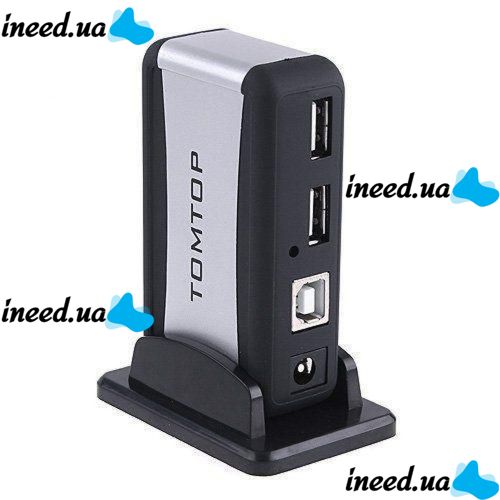 Вертикальний USB хаб HUB 2.0 Tomtop на 7 портів розгалужувач подовжувач від мережі