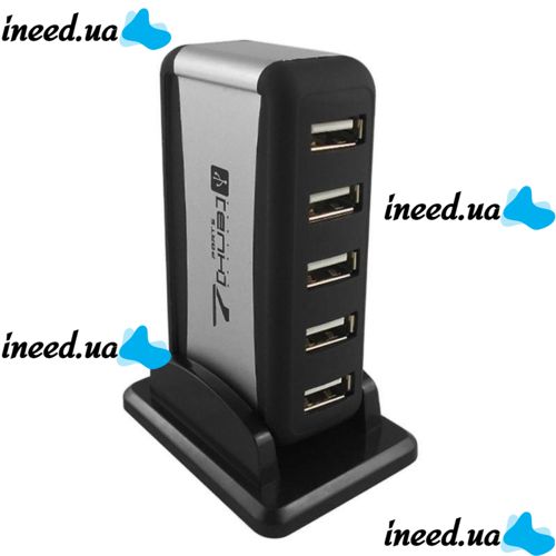 Вертикальний USB хаб HUB 2.0 Tomtop на 7 портів розгалужувач подовжувач від мережі
