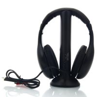 Headphones with Microphone Wireless 5 in 1 MH2001 Black + FM Radio Wireless, mp3 pc TV,