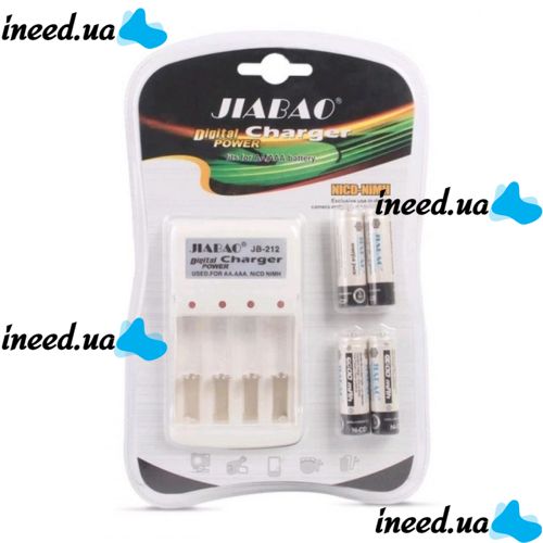 Charger with AAA Batteries Jiabao Digital Charger JB-212 AA/AAA