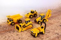 Induction tractor with crane Inductive Truck 777-002 rides along the line