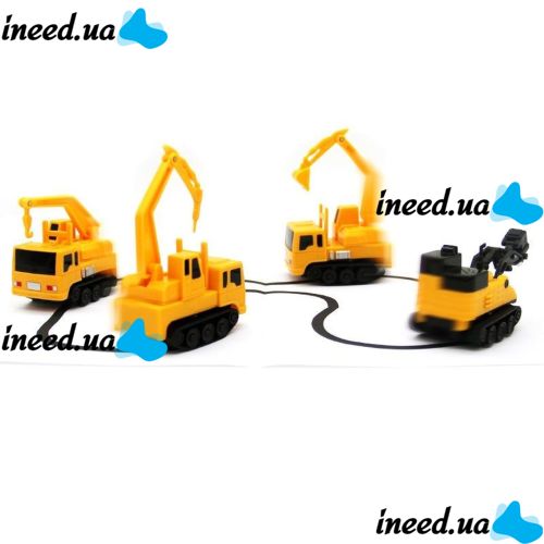 Induction tractor with crane Inductive Truck 777-002 rides along the line