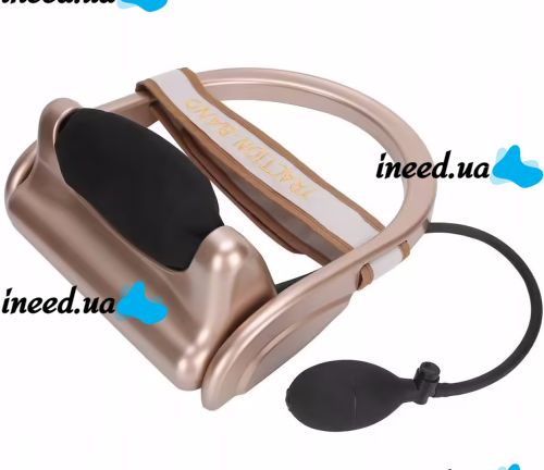 Надувний тренажер для корекції шийного відділу хребет Сervical vertebra traction G70, Масажер для розслаблення шиї та корекції постави Бежевий