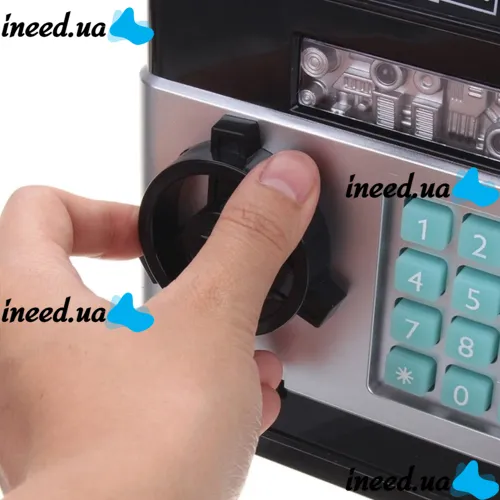 Дитяча електронна скарбничка сейф Mony Safe, купюроприймач, банкомат, з кодовим замком для паперових купюр, монет на батарейках Piggy number Bank