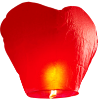 Flying Celestial Chinese Lanterns 10pcs Hearts and Domes