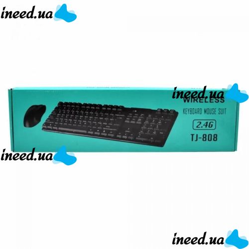 Комплект бездротова клавіатура і миша TJ-808 2.4 G Black