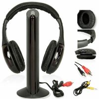 Headphones with Microphone Wireless 5 in 1 MH2001 Black + FM Radio Wireless, mp3 pc TV,