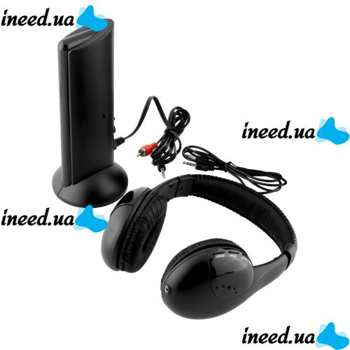 Headphones with Microphone Wireless 5 in 1 MH2001 Black + FM Radio Wireless, mp3 pc TV,