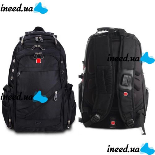 Универсальный Рюкзак SwissGear Men Bag 8810 39 л, 17" + USB + дождевик black Черный