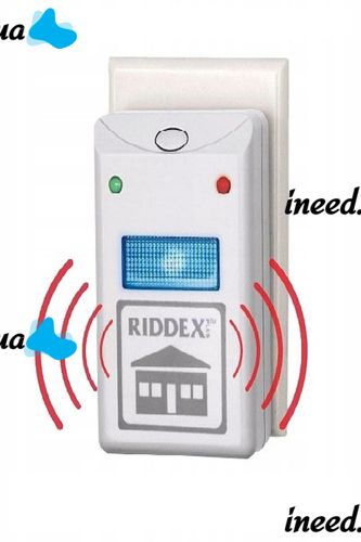 Электромагнитный ультразвуковой отпугиватель вредителей Riddex грызунов и насекомых для уничтожения мышей, крыс, тараканов и комаров в розетку Белый