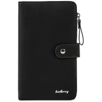 Жіночий гаманець клатч Baellerry Miracle JC224 Black з відділенням для телефону на кнопці, жіноче портмоне на 17 відділень для купюр і монет Чорний