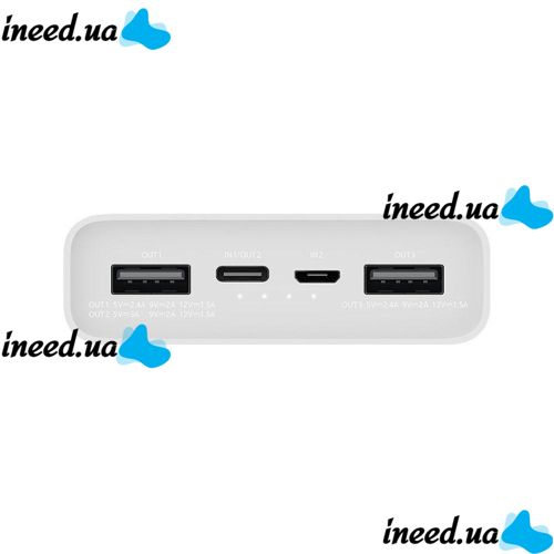 Універсальна батарея Xiaomi Mi Power Bank 20000mAh MI M6 White, зовнішній акумулятор