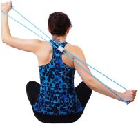 ProsourceFit LX-08 tubular resistance band for pull-ups, tourniquet, fitness, exercise eight with soft grips medium load up to 9 kg