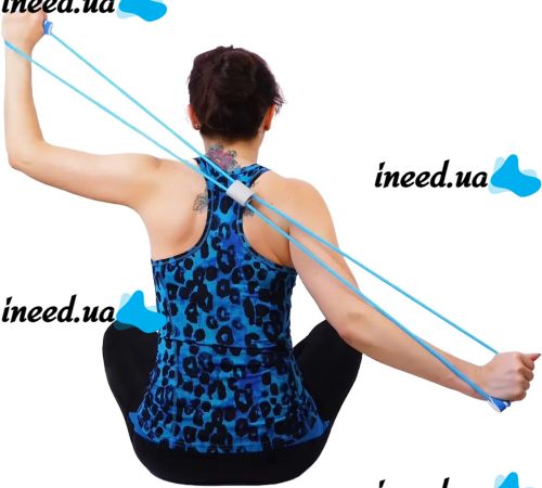 ProsourceFit LX-08 tubular resistance band for pull-ups, tourniquet, fitness, exercise eight with soft grips medium load up to 9 kg