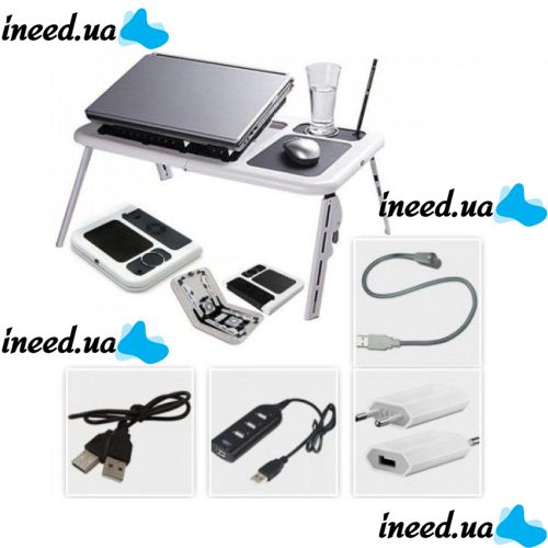 Підставка столик для ноутбука E-Table LD 09 2ма USB кулерами, Етейбл, е тейбл