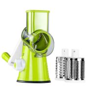 Multifunctional multi-slicer Kitchen Master vegetable Slicer for slicing vegetables and fruits 3 nozzles, Manual vegetable Slicer Grater Kitchen Master Green