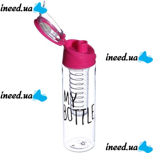 Пляшка для напоїв My Bottle 6009-700 з колбою під фрукти, кольори в асортименті