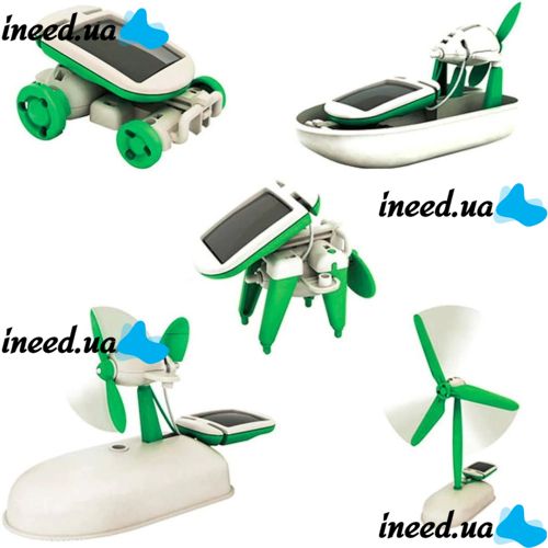Educational designer robot 6 in 1 on a solar battery