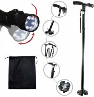 Folding Cane with Flashlight Second Handle EZ Up Cane