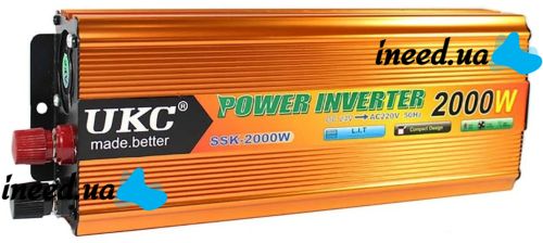 Автомобільний інвертор UKC 24V - 220V 2000W авто перетворювач напруги струму від прикурювача і акумулятора, зарядний з захистом від перегріву 2000Вт