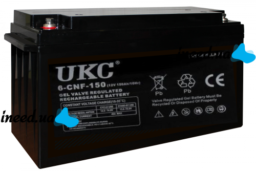 Universal Gel battery GEL UKC 6-CNF-150 12V 150Ah (Rechargeable battery 12V 150Ah)