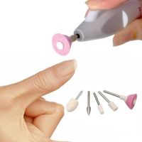Wireless Manicure and Pedicure Cutter Salon Shaper 5 Nozzles, Manicure Set Nail Grinder Salon Shaper Battery Powered White