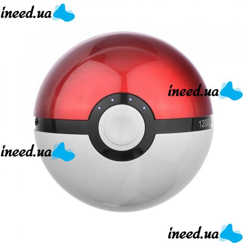 Portable charger Power Bank 10000 mAh in the form of a Pokeball, in the form of a Pokeball from the Pokemon Cartoon
