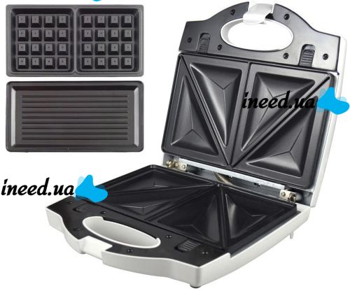 Сендвичница 3 в 1 Wimpex WX - 1057 750W Бутербродниця вафельниця