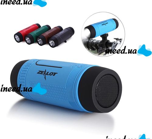 Bicycle Waterproof Bluetooth Speaker with Flashlight Zealot S1 Handlebar Mount with Power Bank