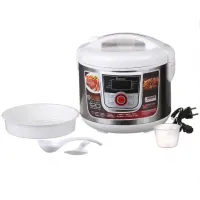 Electric multivark Domotec MS-7727 pressure cooker for 5 liters, 12 cooking modes 1500W White, Multi-cooker Domotek with heating and timer White
