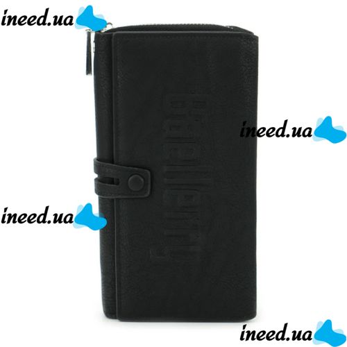 Men's Leather Wallet Clutch Baellerry Guero S1393 Black for Storing Credit Cards Coins on a snake, Men's wallet for bills Black