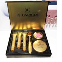 Набір тональних кремів Dermacol Make-up 6 в 1 M809 210, 211, 212 + Кисть щітка, Пудра, Рум'яна