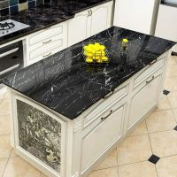 Self-adhesive Kitchen film 5m x 60cm Supretto BM-560 black marble, waterproof vinyl to protect kitchen surfaces, walls, furniture plates