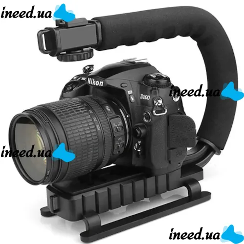 Стабілізатор ручка Gimbal AY-49U з кріпленням для фотоапарата і телефона з Bluetooth мікрофоном і LED лампою для селфі та відео з пультом ДУ