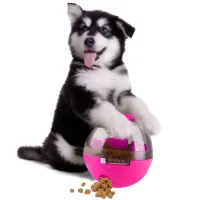 Кормушка с отверстием для еды Eating Sport 2 в 1, Стакан для домашних животных, Интерактивная Игрушка диспенсер для собак и котов для дома Розовая