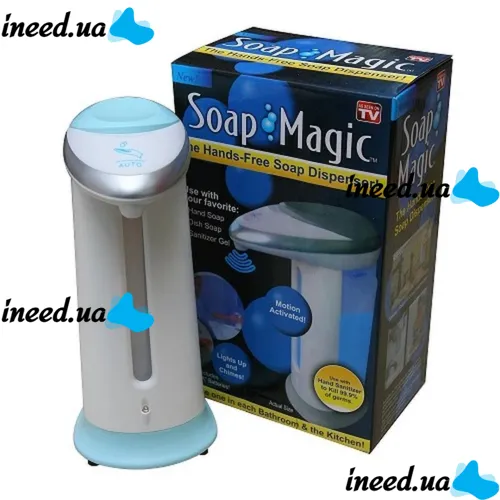Automatic Touch Dispenser Soap Magic for Liquid Soap, Touch Soap Dish 300 ml Contactless Antiseptic Dispensary on Batteries White