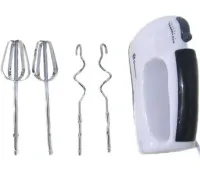 Domotec MS-1333 180W 7-speed Hand mixer with nozzles for whipping and kneading dough, Kitchen mixer foam mixer Domotek DH-133 White