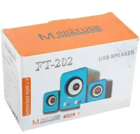 Speaker Mini FT-202 2.1 PC Music Computer Speakers, Speaker System with Subwoofer and 9W Satellites from USB Mini-jack 3.5mm Blue
