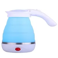 Электрический чайник складной c автоотключением Electric Kettle 0,5 л, Дорожный силиконовый электрочайник, Портативный электро Мини-чайник Синий