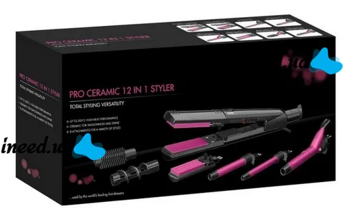 Мультистайлер для укладки волос Umate pro Ceramic 12 In 1 Styler, Выпрямитель утюжок плойка для завивки и выпрямления волос со сменными насадками