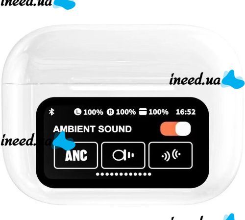 TWS AirPods A9 PRO 2 Bluetooth Wireless Vacuum Headphones in a Case with Touch Screen, In-ear Bluetooth Headphones with Noise Cancellation