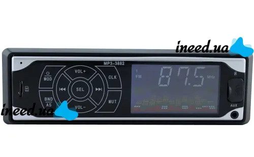 Автомобільна магнітола ISO Pioneer MP3-3882 автомагнітола з сенсорними кнопками