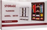 Складной тканевый шкаф для одежды Storage Wardrobe 88130 на 3 секции 130х45х175 см тройной каркасный для вещей
