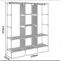 Складной тканевый шкаф для одежды Storage Wardrobe 88130 на 3 секции 130х45х175 см тройной каркасный для вещей