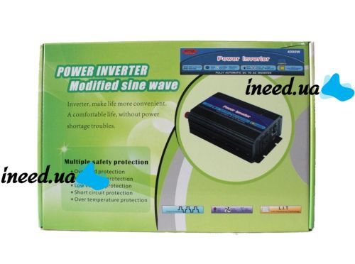 Автомобільний перетворювач напруги Wimpex 12v-220v 4000W інвертор C Led дисплеєм