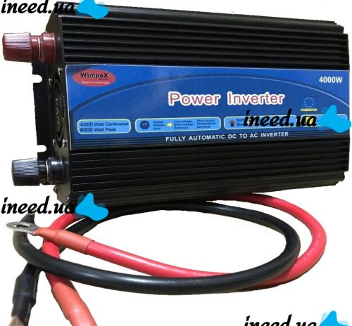 Автомобільний перетворювач напруги Wimpex 12v-220v 4000W інвертор C Led дисплеєм