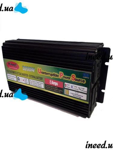 Автомобільний перетворювач напруги Wimpex 12v-220v 3200W інвертор C зарядним від мережі 220 8A