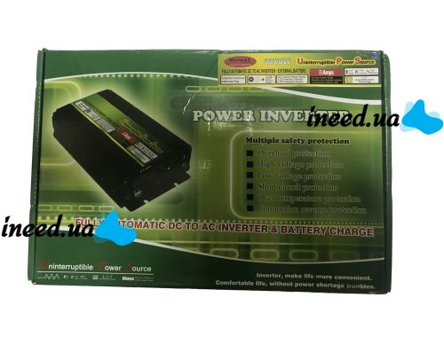 Автомобільний перетворювач напруги Wimpex 12v-220v 3200W інвертор C зарядним від мережі 220 8A