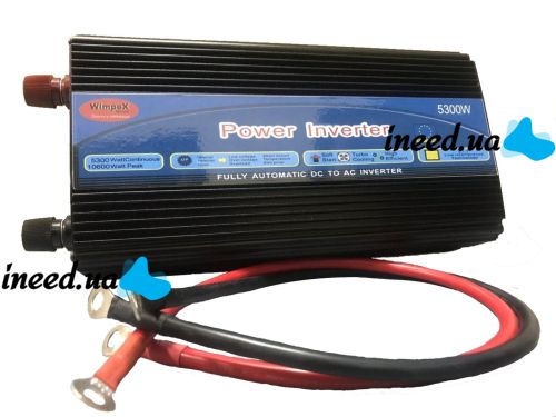 Автомобільний перетворювач напруги Wimpex 24V - 220V 5300w авто інвертор C Led дисплеєм